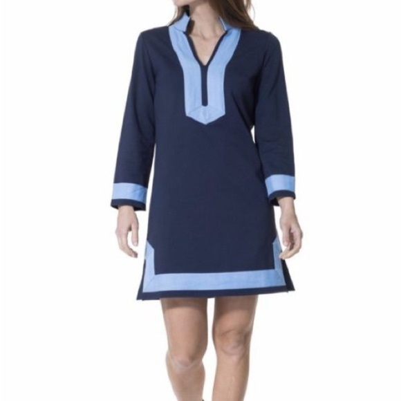Sail to Sable Navy and Sky Blue Dress. XS - Picture 9 of 9